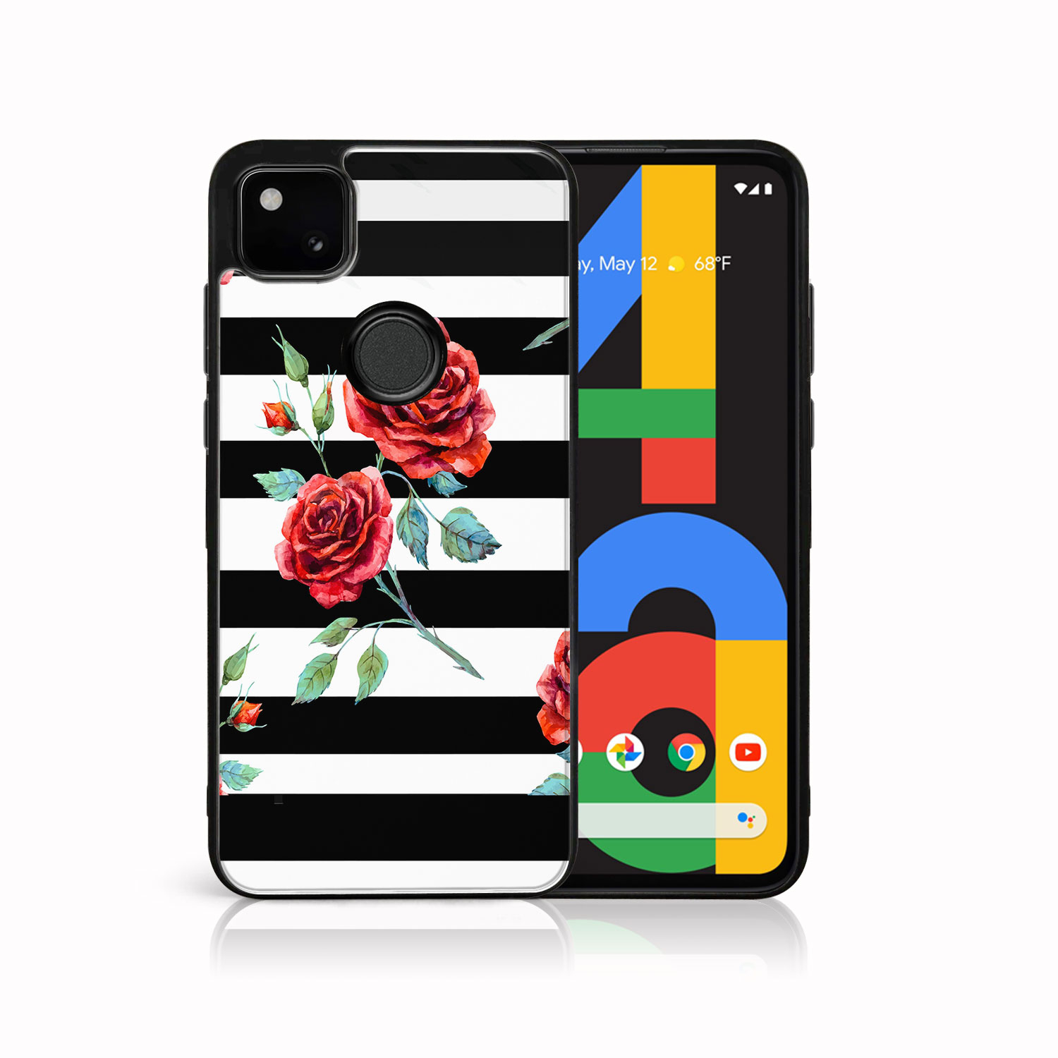 Levně MY ART Silikonový kryt Google Pixel 4a BLACK and WHITE (034)