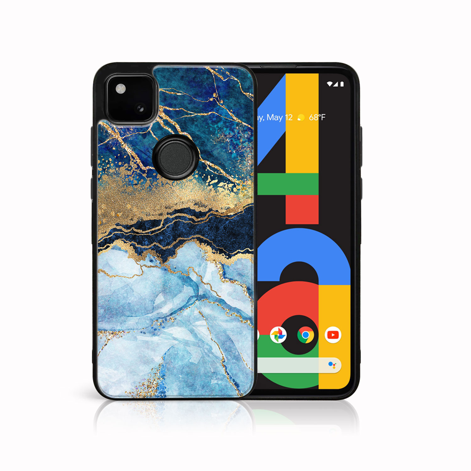 Levně MY ART Silikonový kryt Google Pixel 4a BLUE MARBLE (141)