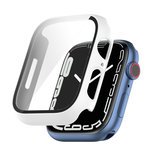 Plastový obal s ochranným sklem pro Apple Watch 9 / 8 / 7 (45mm) bílý