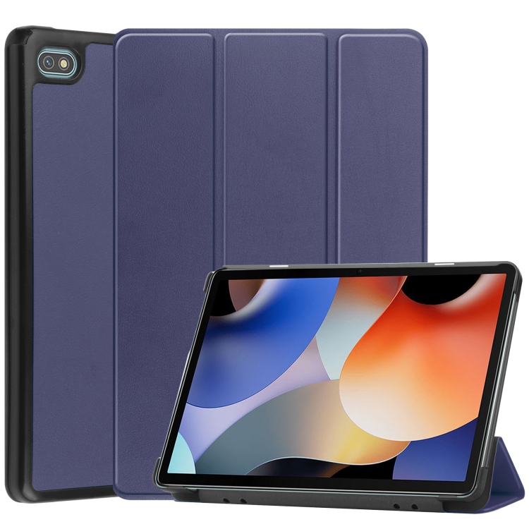 Levně LEATHER Zaklápěcí kryt pro Oscal Pad10 modrý