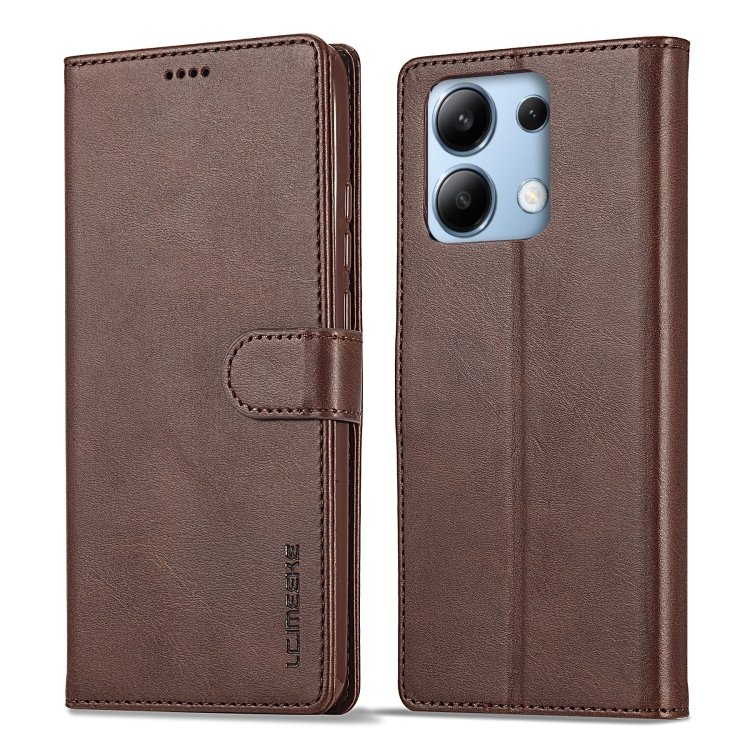 IMEEKE Peněženkový obal pro Xiaomi Redmi Note 13 Pro tmavě hnědý