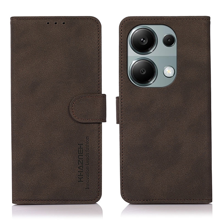 Levně KHAZNEH MATTE Zaklápěcí pouzdro pro Xiaomi Redmi Note 13 Pro / Poco M6 Pro hnědé