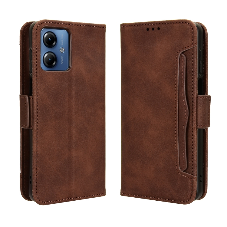 SLOT Peněženkový obal pro Motorola Moto G14 hnědý