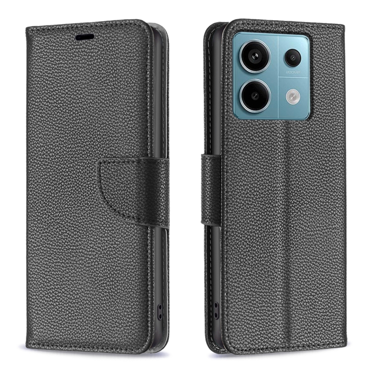 Levně LITCHI Peněženkové pouzdro pro Xiaomi Redmi Note 13 Pro černé