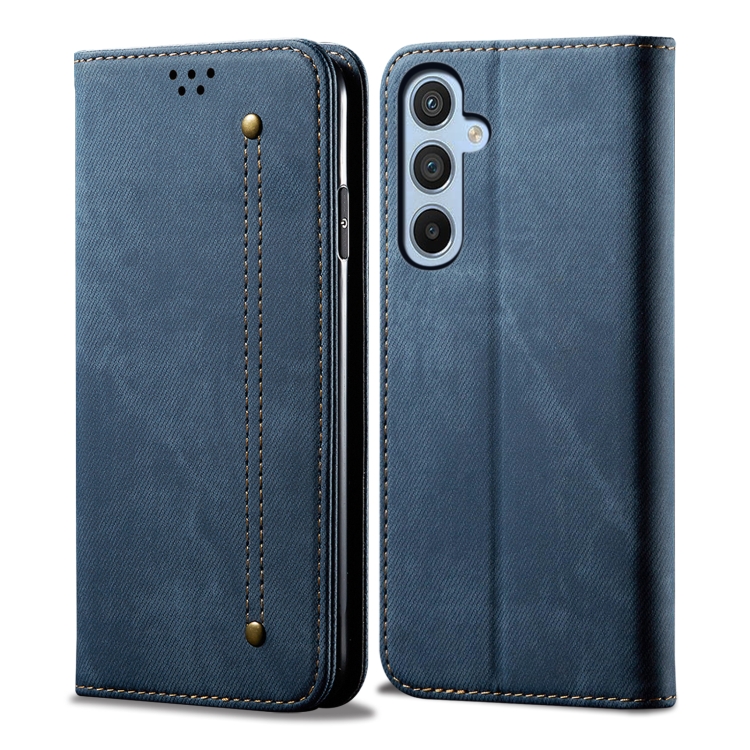 DENIM Peněženkový kryt pro Samsung Galaxy A35 5G modrý