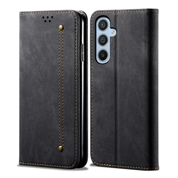 DENIM Peněženkový kryt pro Samsung Galaxy A35 5G černý