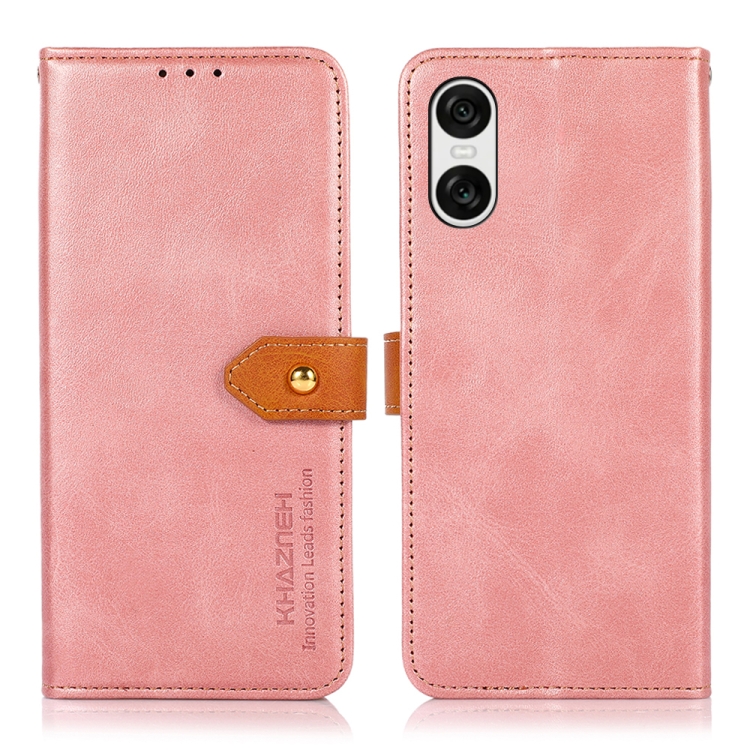 KHAZNEH DUAL-COLOR Peněženkový kryt pro Sony Xperia 10 VI růžový
