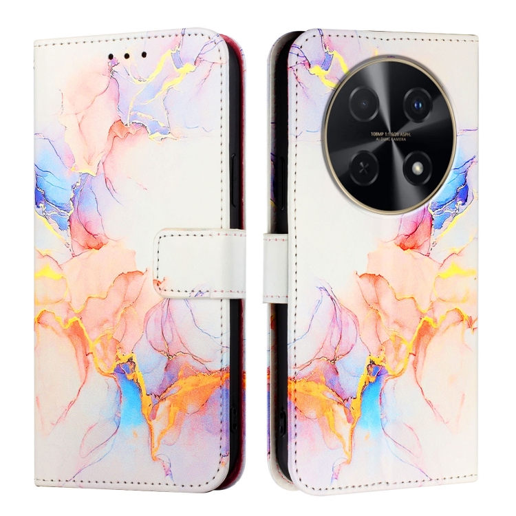 Levně ART MARBLE Peněženkový kryt pro Huawei Nova 12i WHITE ORANGE