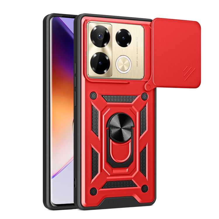 Levně RING CAMERA Kryt s držákem pro Infinix Note 40 Pro / 40 Pro+ 5G červený