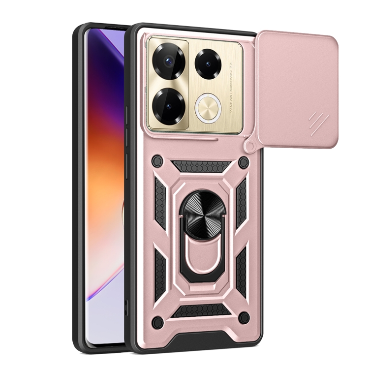 Levně RING CAMERA Kryt s držákem pro Infinix Note 40 Pro / 40 Pro+ 5G růžový