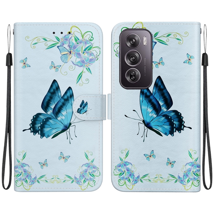 ART Peněženkový kryt pro Oppo Reno12 Pro 5G BLUE BUTTERFLY