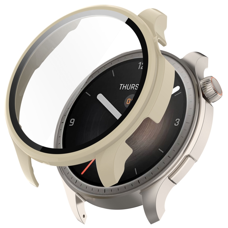 PC FULL COVER Plastový kryt se sklem pro Amazfit Balance béžový