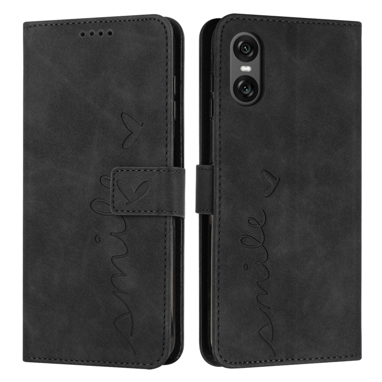 Levně ART SMILE Peněženkový obal s řemínkem pro Sony Xperia 10 VI černý
