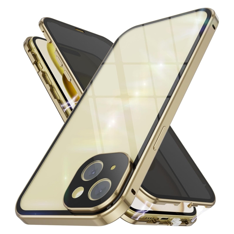 Levně Magnetický kryt 360 pro Apple iPhone 15 Plus zlatý