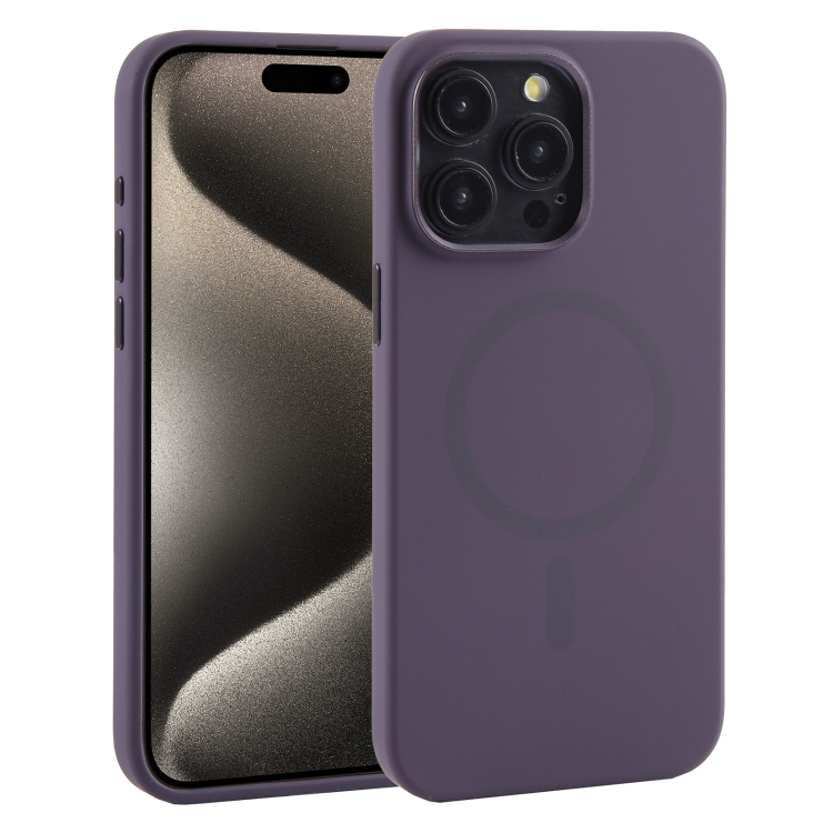 Levně MUTURAL SILICONE MAGSAFE Ochranný kryt Apple iPhone 15 Pro Max fialový