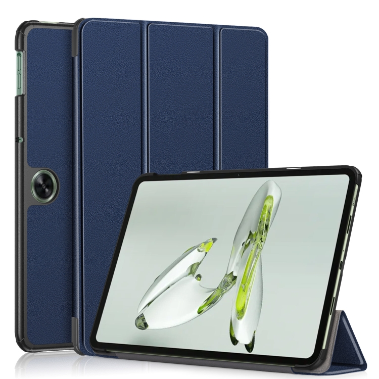 Levně LEATHER Zaklápěcí kryt pro OnePlus Pad Go modrý