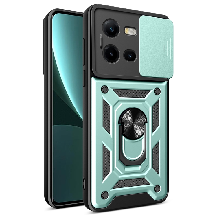 RING CAMERA Kryt s držákem pro Vivo X80 Lite 5G zelený