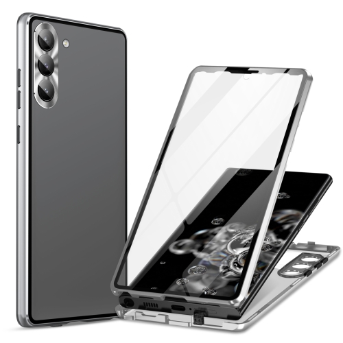Levně Magnetický kryt 360 pro Samsung Galaxy S24 5G stříbrný