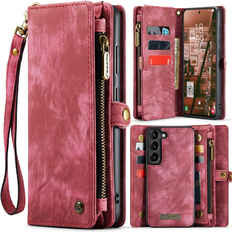 WALLET Ochranný kryt s peněženkou 2v1 pro Samsung Galaxy S24 Plus 5G červený