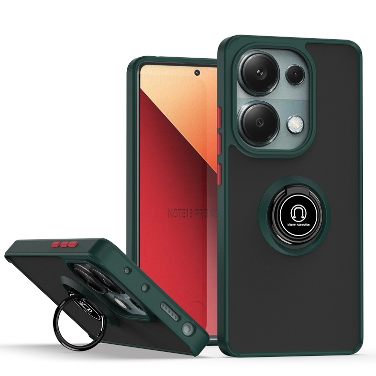 Levně SHADOW Ochranný kryt s držákem Xiaomi Redmi Note 13 Pro tmavě zelený