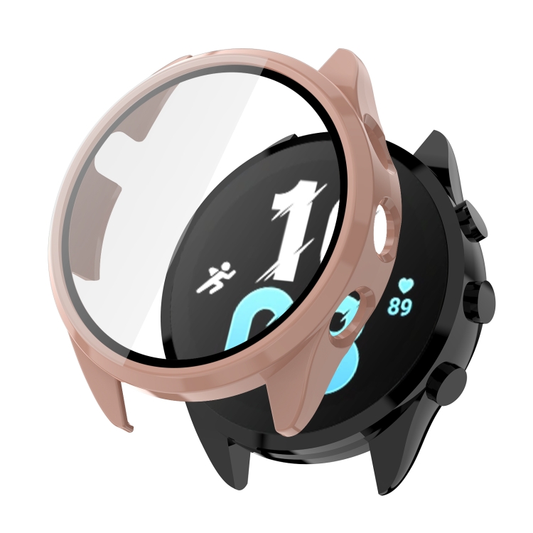 Levně PC FULL COVER Plastový kryt se sklem pro Garmin Forerunner 165 růžový