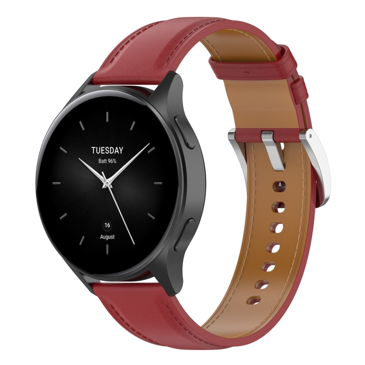 Levně LEATHER Kožený řemínek pro Xiaomi Watch 2 červený