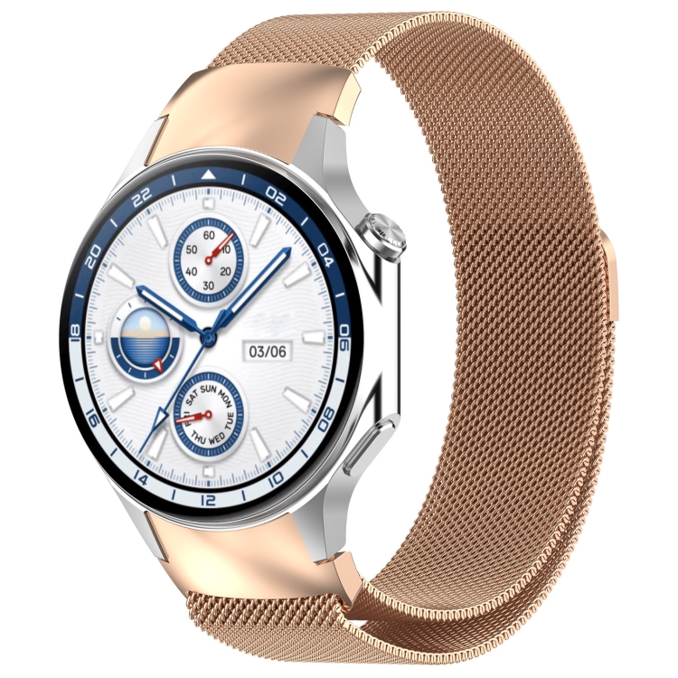 Levně MILANESE Kovový řemínek pro OnePlus Watch 3 / Watch 2 růžovozlatý