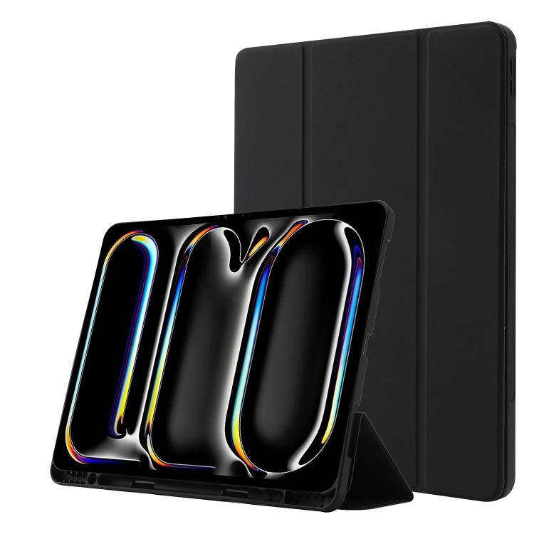 LEATHER Zaklápěcí kryt pro Apple iPad Pro 11 2024 / M5 2025 černý