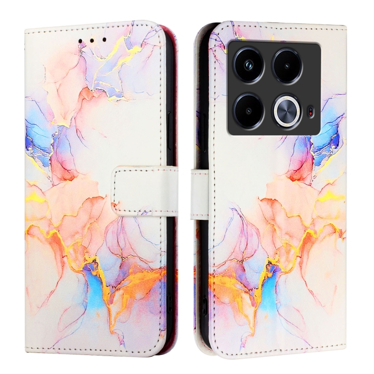 Levně ART MARBLE Peněženkový kryt pro Infinix Note 40 WHITE ORANGE