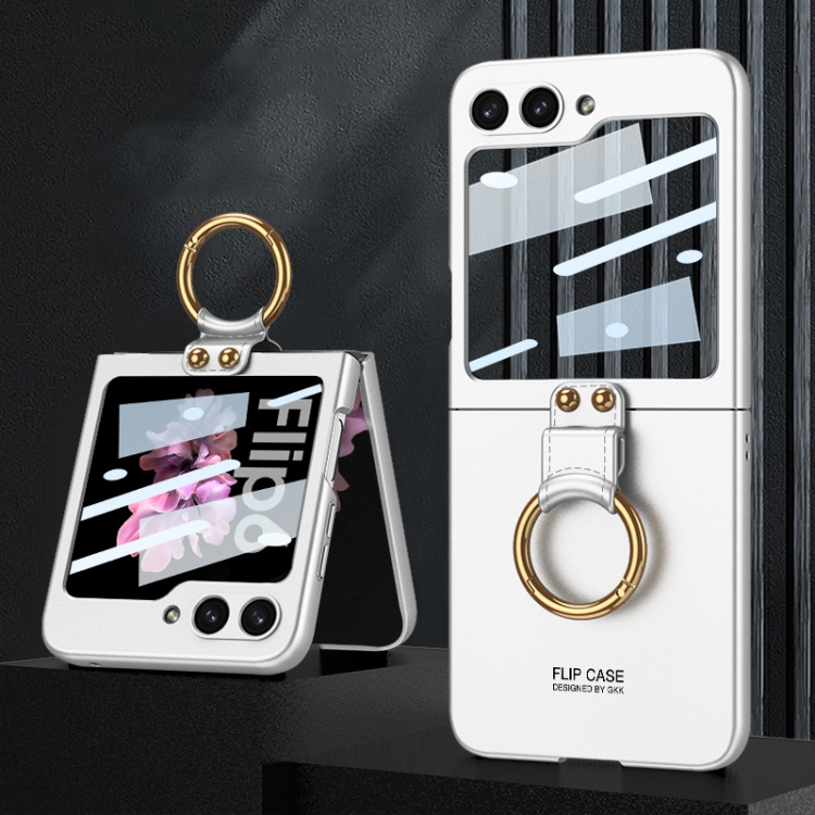 Levně GKK CIRCLE Ochranný kryt s držákem pro Samsung Galaxy Z Flip7 FE 5G / Flip6 5G stříbrný