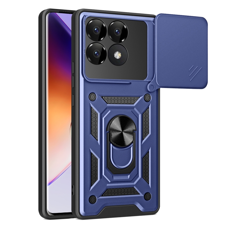 RING CAMERA Kryt s držákem pro Xiaomi Poco F6 Pro modrý