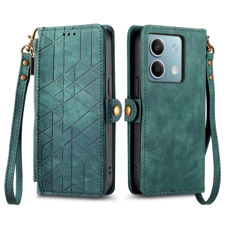 Levně GEOM Peněženkové pouzdro pro Xiaomi Redmi Note 13 zelené