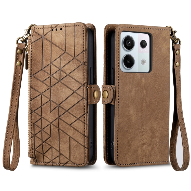 Levně GEOM Peněženkové pouzdro pro Xiaomi Redmi Note 13 Pro hnědé