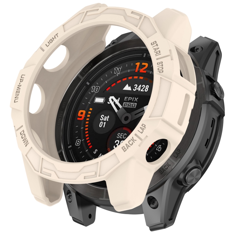 Levně TPU HALF COVER Kryt pro Garmin Epix Pro 47mm / Epix Pro Gen2 47mm béžový