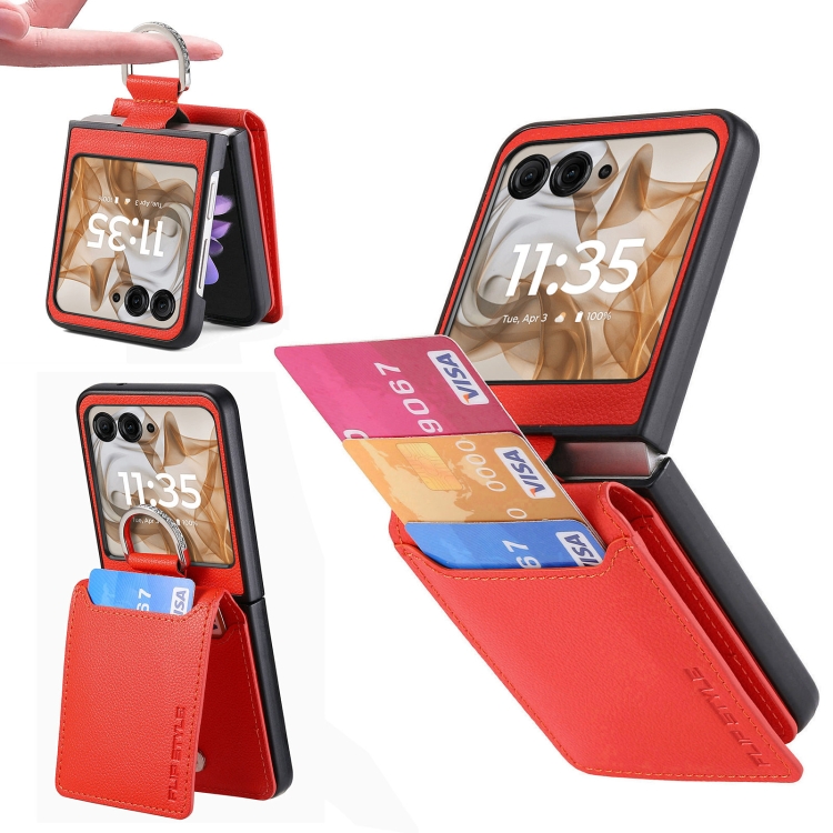 CARD Kryt s přihrádkami pro karty Motorola Razr 50 Ultra oranžový
