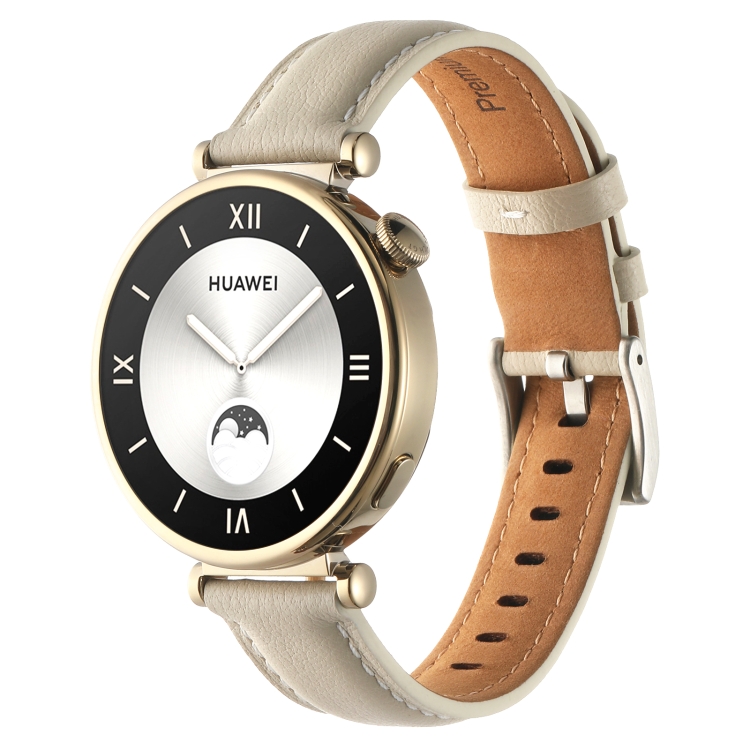 Levně LEATHER Kožený řemínek pro Huawei Watch GT 4 41mm béžový