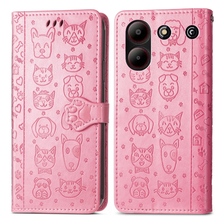 Levně ART ANIMALS Peněženkový obal pro ZTE Blade A54 růžový