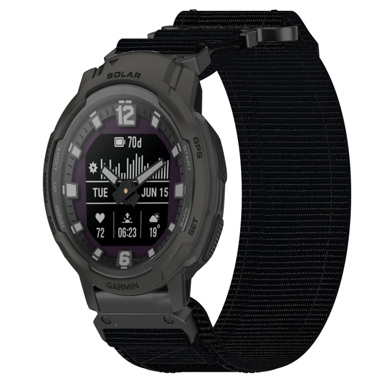 Levně NYLON řemínek pro Garmin Instinct Crossover Solar černý