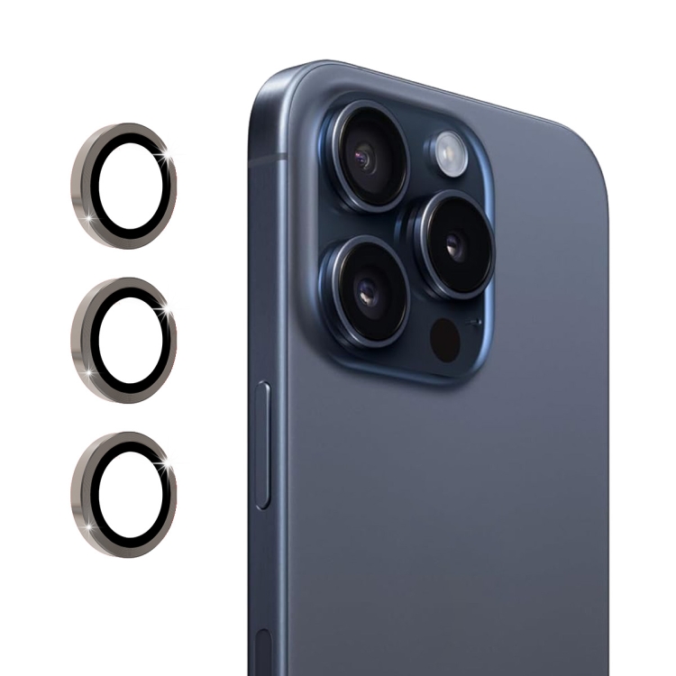Levně ENKAY ALU Sklo pro fotoaparát Apple iPhone 16 Pro / 16 Pro Max šedé