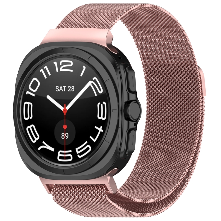 MILANESE Kovový řemínek pro Samsung Galaxy Watch Ultra / Watch Ultra 2025 růžový