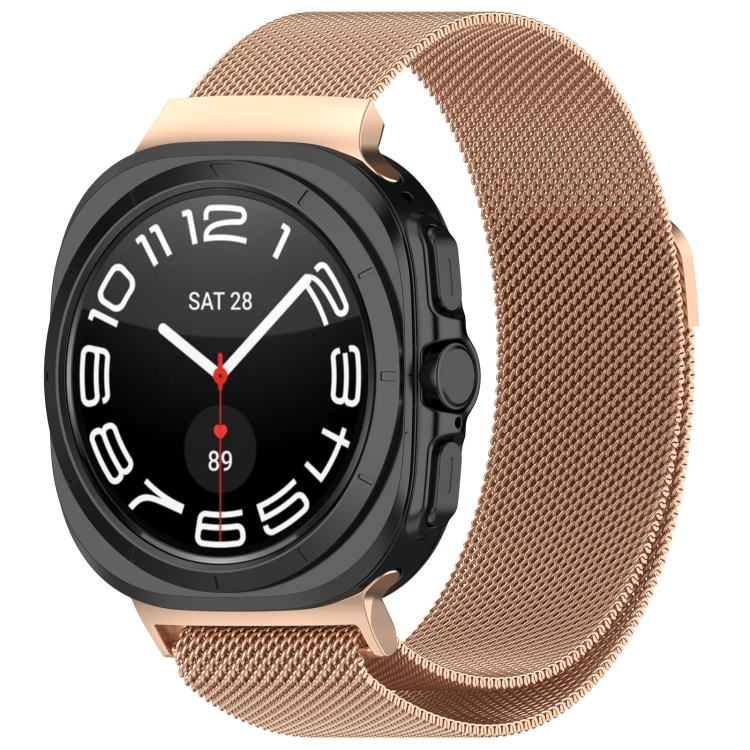 MILANESE Kovový řemínek pro Samsung Galaxy Watch Ultra / Watch Ultra 2025 růžovozlatý