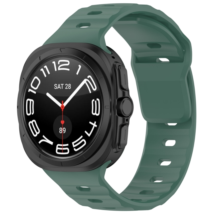 BUTTERFLY Vyměnitelný řemínek pro Samsung Galaxy Watch Ultra / Watch Ultra 2025 tmavě zelený
