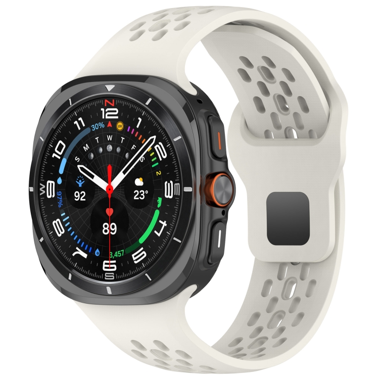 Levně AIRY Silikonový řemínek pro Samsung Galaxy Watch Ultra / Watch Ultra 2025 béžový