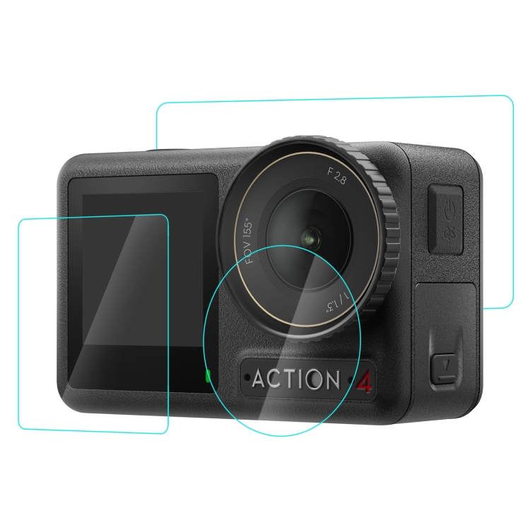 Levně PULUZ 3in1 Set ochranných skel pro DJI Osmo Action 4
