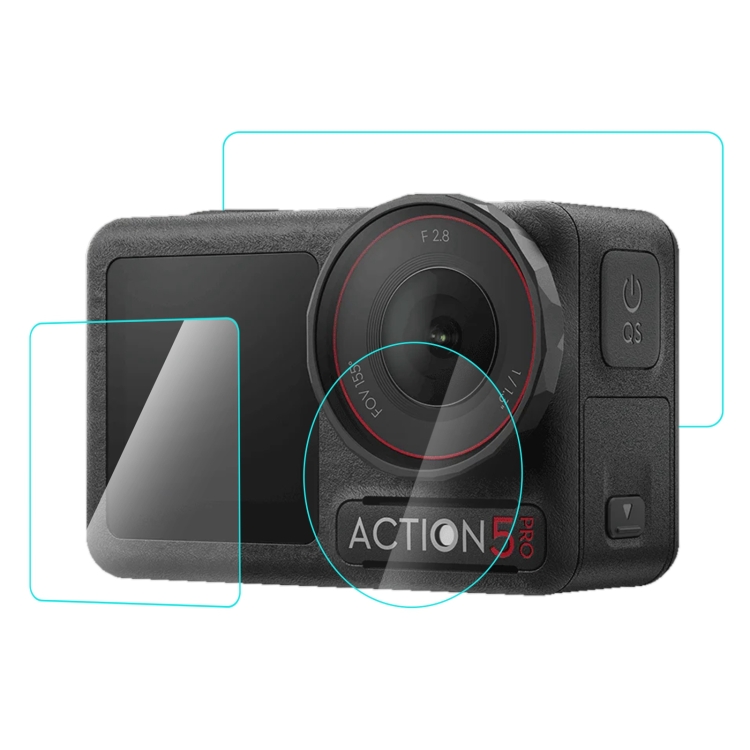 Levně PULUZ 3v1 Sada ochranných skel pro DJI Osmo Action 5 Pro