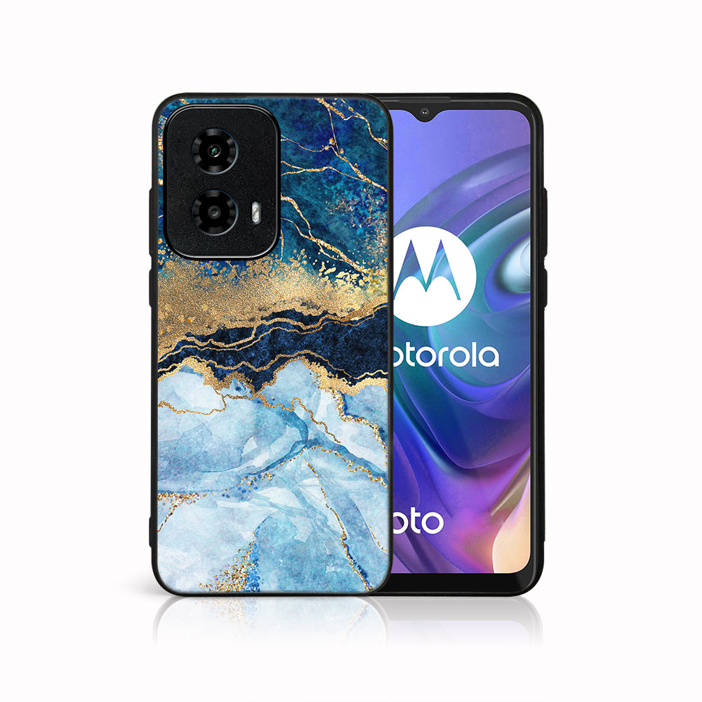 Levně MY ART Ochranný kryt pro Motorola Moto G04 / G24 / G24 Power BLUE MARBLE (141)