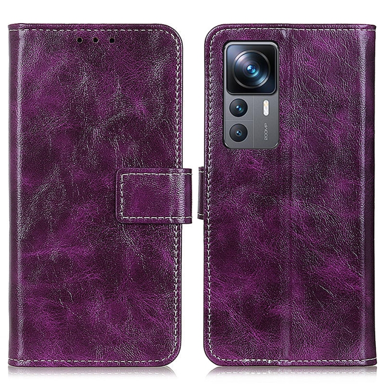Levně RETRO Peněženkový obal Xiaomi 12T / 12T Pro fialový
