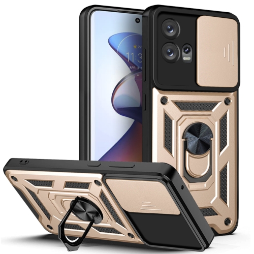 RING CAMERA Kryt s držákem pro Motorola Edge 30 Fusion zlatý