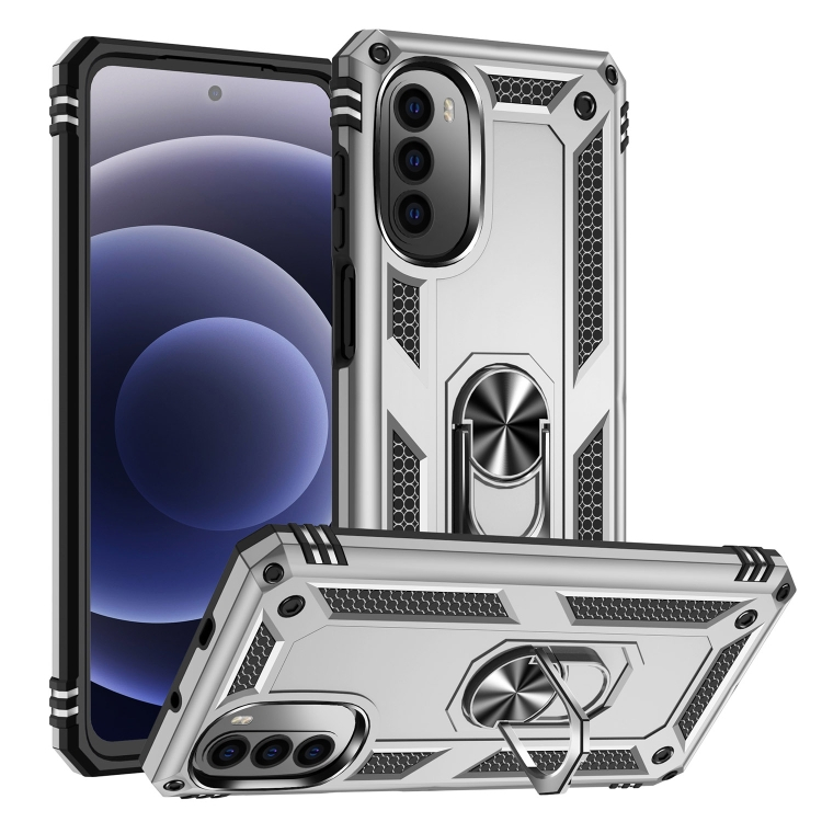 RING Ochranný obal pro Motorola Moto G52 stříbrný