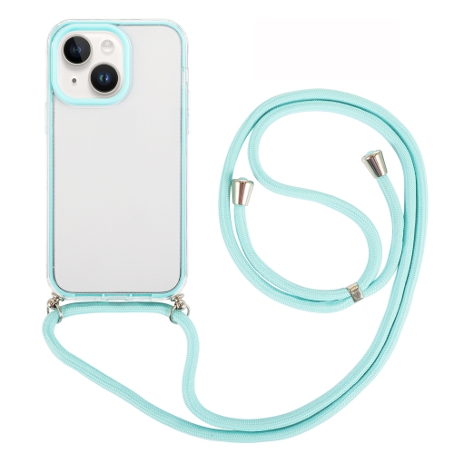 Levně ROPE Průhledný kryt se šňůrkou Apple iPhone 14 Plus zelený